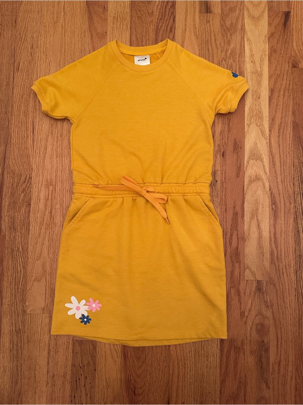 Girl Scouts Daisy Size S 7/8 Yellow Drawstring Dress Official Uniform Apparel